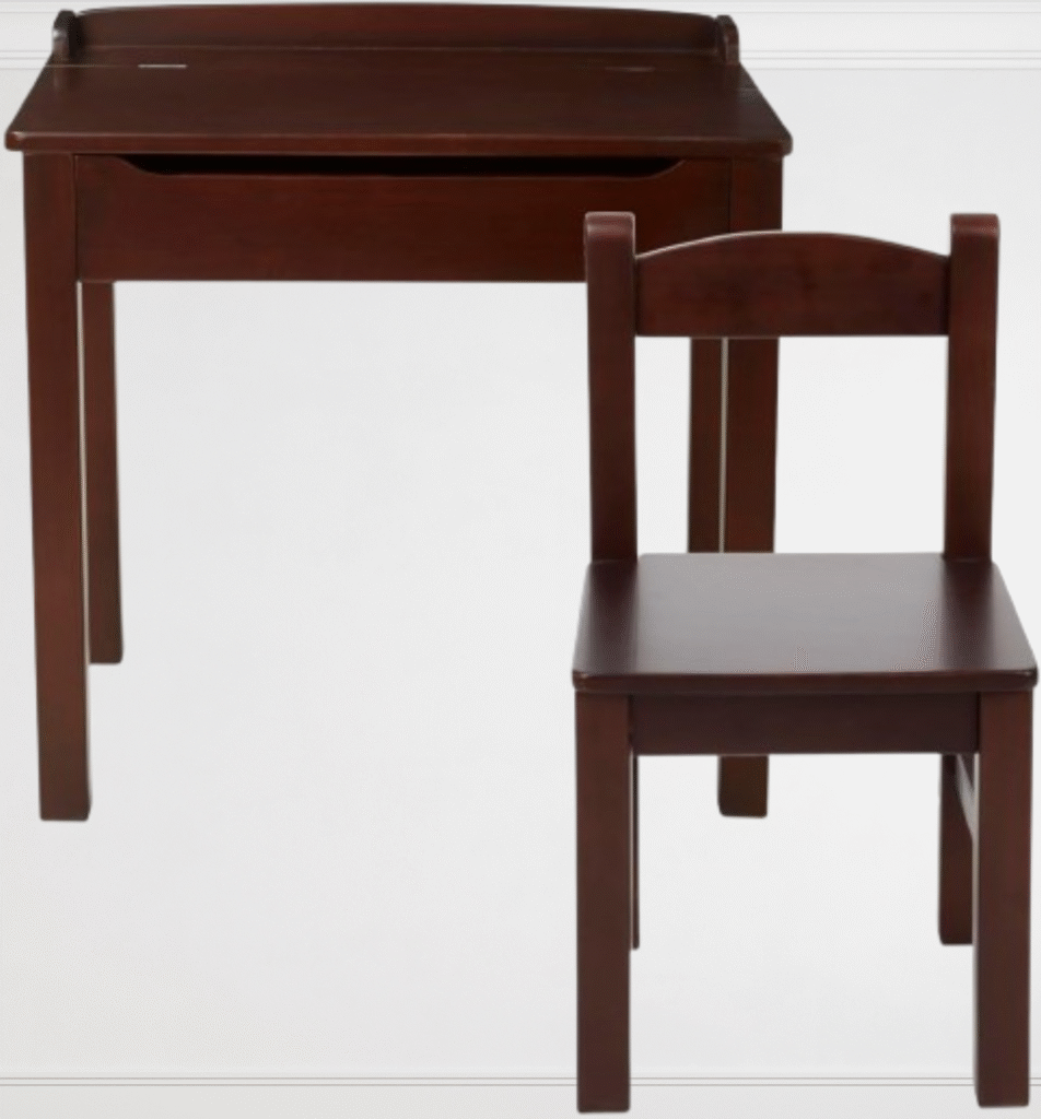 Melissa & Doug Wooden Lift-Top Desk & Chair - Espresso